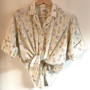 Vintage floral cotton button down